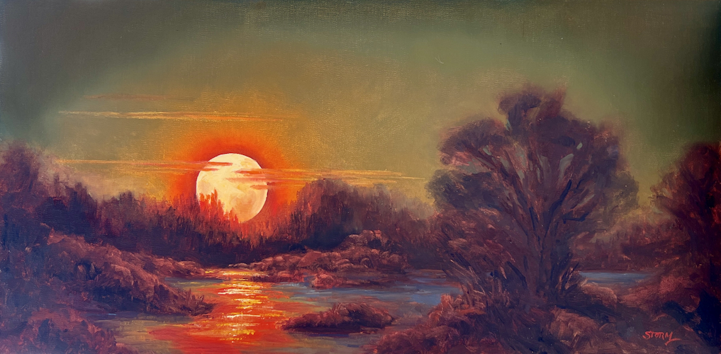 Autumn Moonrise 10x20 $1200 at Hunter Wolff Gallery